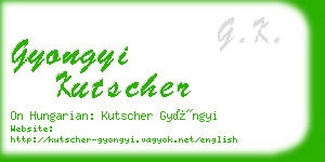 gyongyi kutscher business card